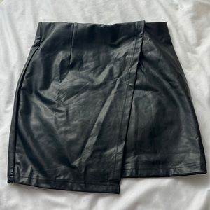 Black leather skirt